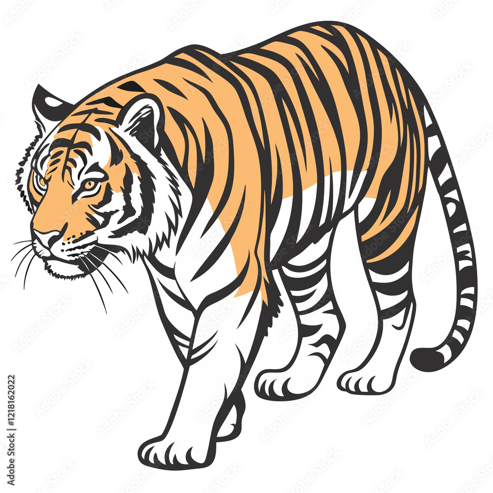 Obraz premium Majestic Sumatran Tiger on a Clean White Background in Stunning High Detail