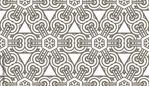 Simple seamless geometric pattern on color background. Vector illustration. Idea for fashion, interior design