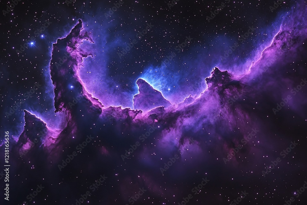 Cosmic Nebula: A Symphony of Purple and Blue in the Vastness of Space Cosmic Nebula: A Symphony of Purple and Blue in the Vastness of Space
