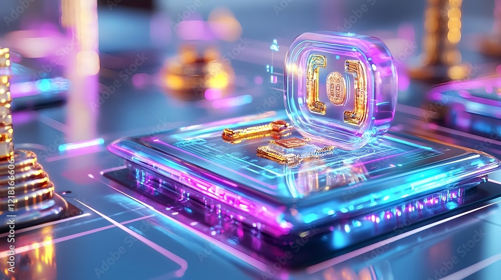 futuristic tech chip, digital innovation - abstract technology futuristic tech chip, digital innovation - abstract technology