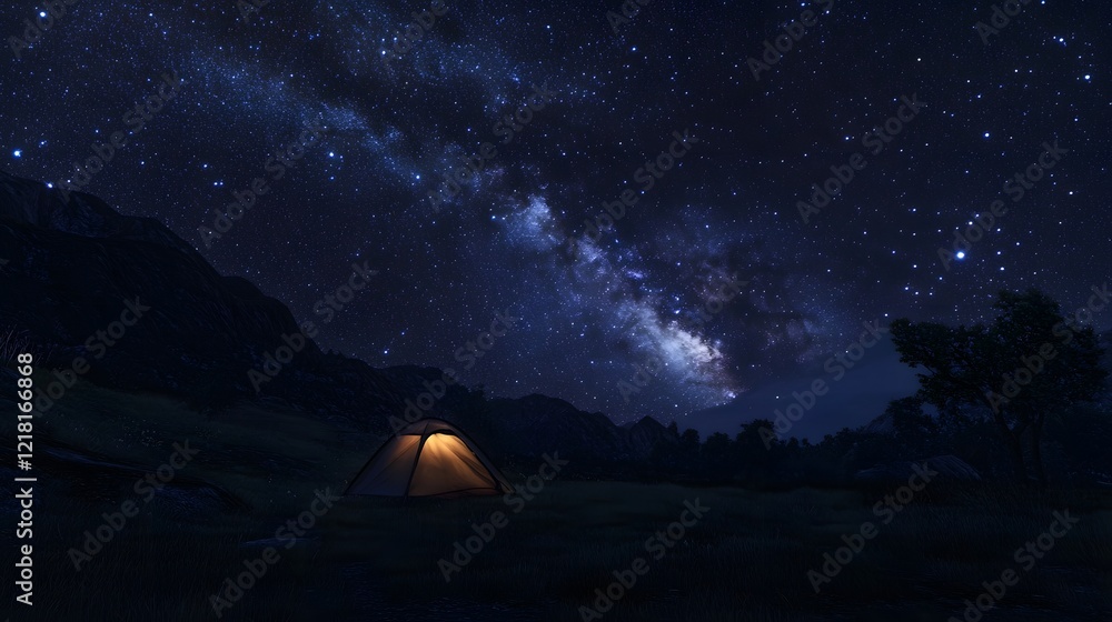 lone tent under the vast night sky lone tent under the vast night sky