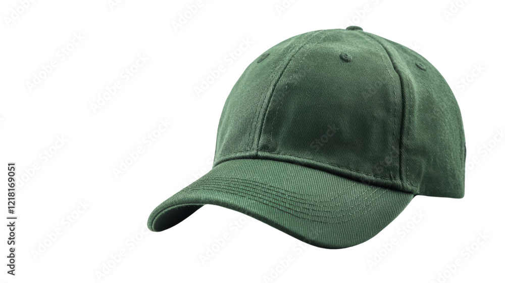 Green baseball cap on transparent background Green baseball cap on transparent background