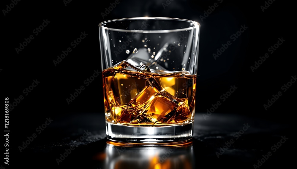 Whiskey on the Rocks: A Luxurious Golden Drink Whiskey on the Rocks: A Luxurious Golden Drink