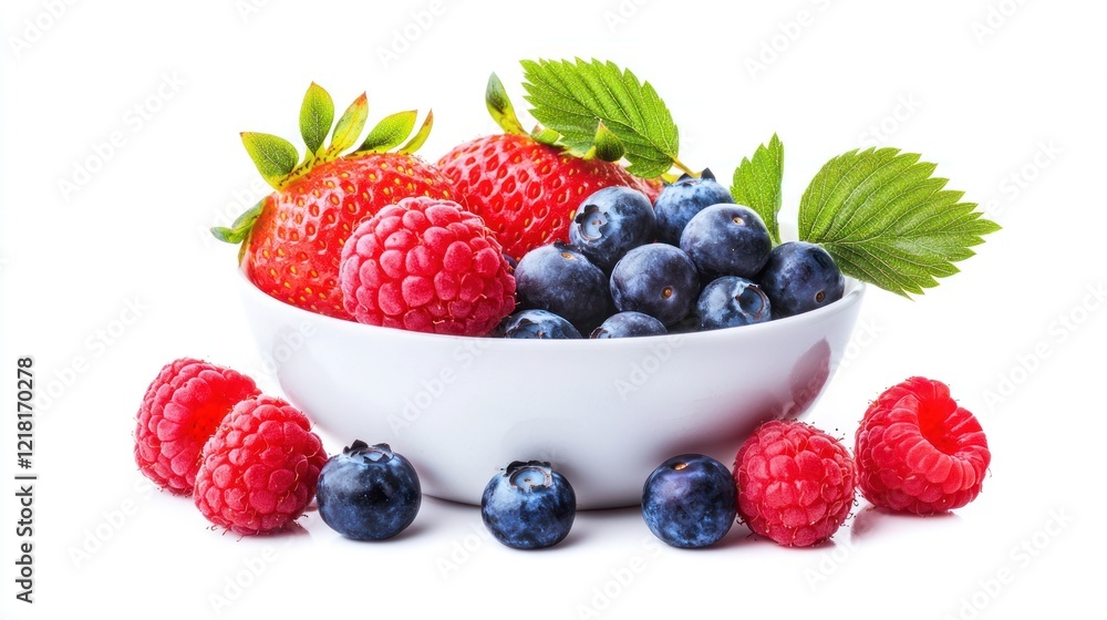 Fresh Berries in White Bowl Fresh Berries in White Bowl