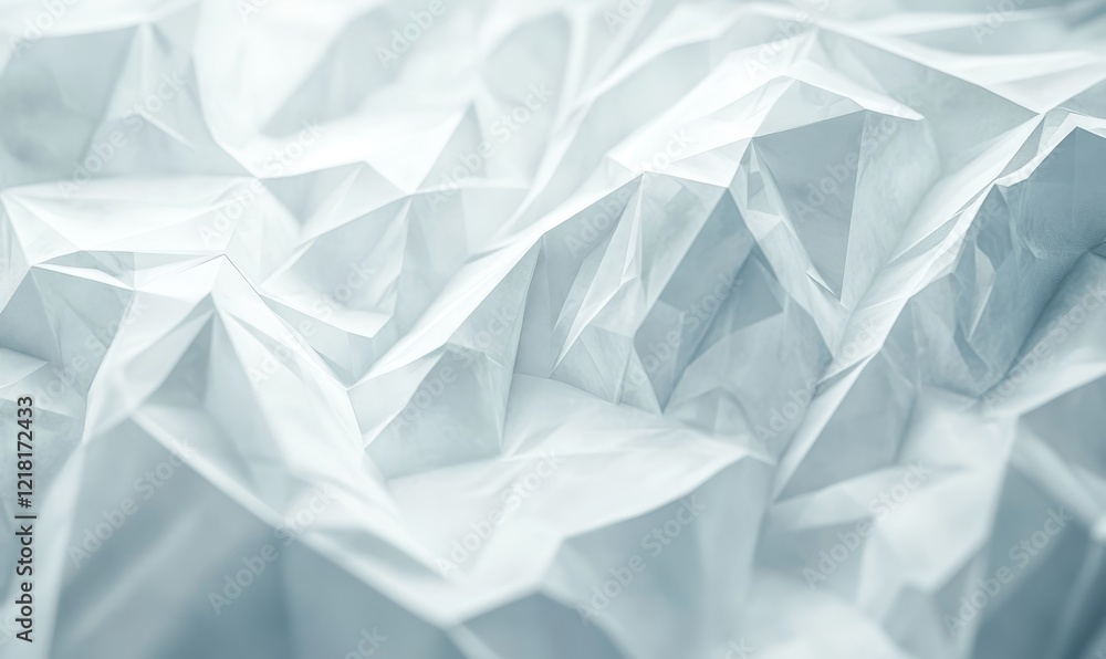 Abstract background of crumpled white paper with a textured, geometric pattern and soft, cool light. Abstract background of crumpled white paper with a textured, geometric pattern and soft, cool light.