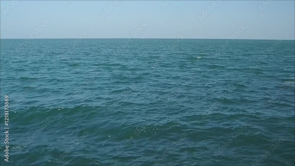 Landscape VDO beautiful summer panorama horizon look view shore open sea beach cloud clean and blue sky background calm nature ocean wave water nobody travel at thailand chonburi sun day time
