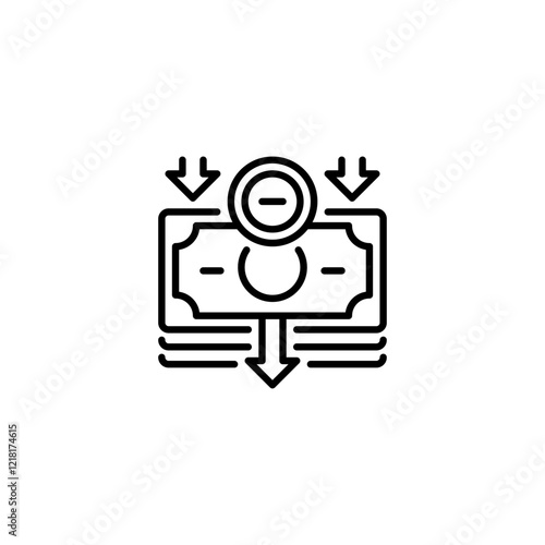 Revenue Decline line icon. Universal creative premium symbol. Vector sign icon logo template. Vector illustration