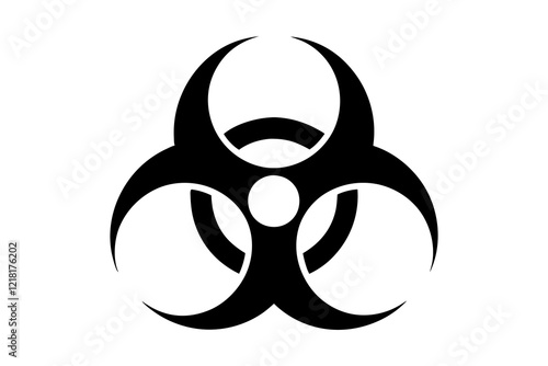Biohazard Symbol Silhouette Vector Icon
