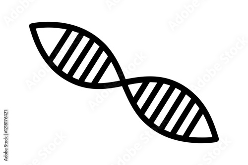 DNA Helix Silhouette Vector Icon
