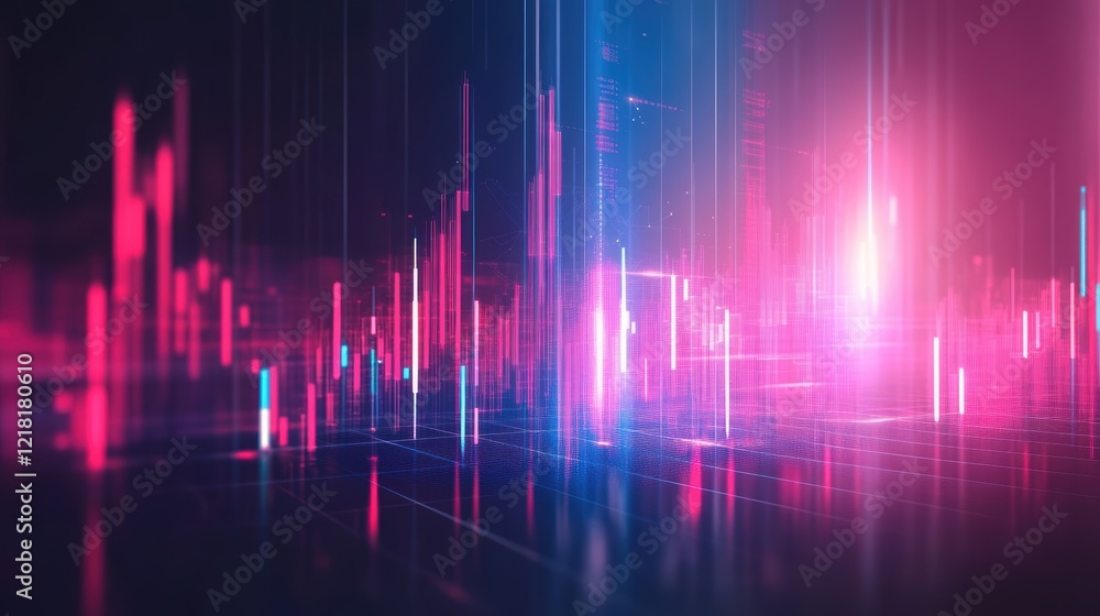 market stock graph and index information with city light and electricity and energy facility industry and business background market stock graph and index information with city light and electricity and energy facility industry and business background