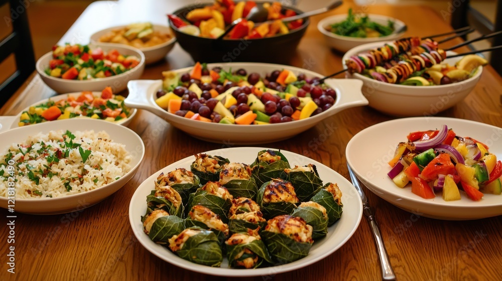 Variety of Delicious Dishes on a Table Variety of Delicious Dishes on a Table