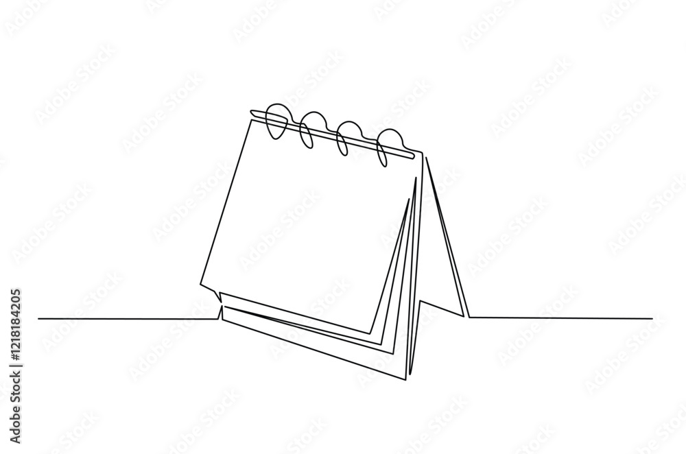 Foto Empty loose-leaf calendar in continuous one line drawing