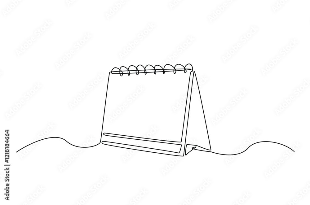 Fotografija Empty loose-leaf calendar in continuous one line drawing