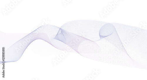 .Abstract colorful lines wave curve motion on white background. Vector Illustration. Abstract wave element for design. Digital frequency track equalizer.
