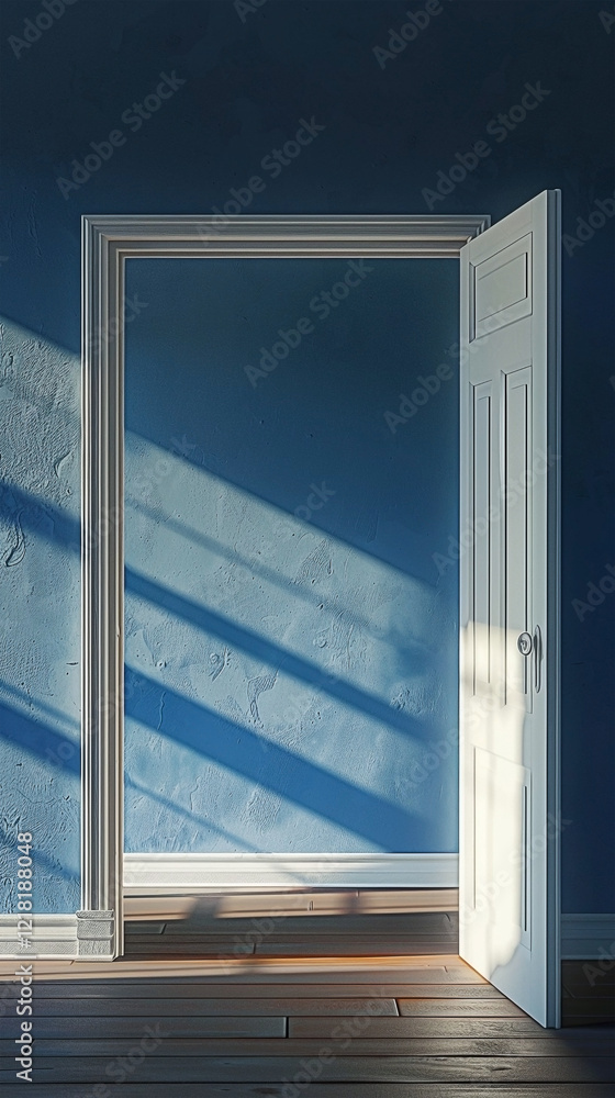 Open door with light shining through a symbol of fresh starts and opportunities Open door with light shining through a symbol of fresh starts and opportunities