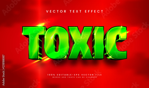 3d green toxic editable vector text effect, with green acid concept