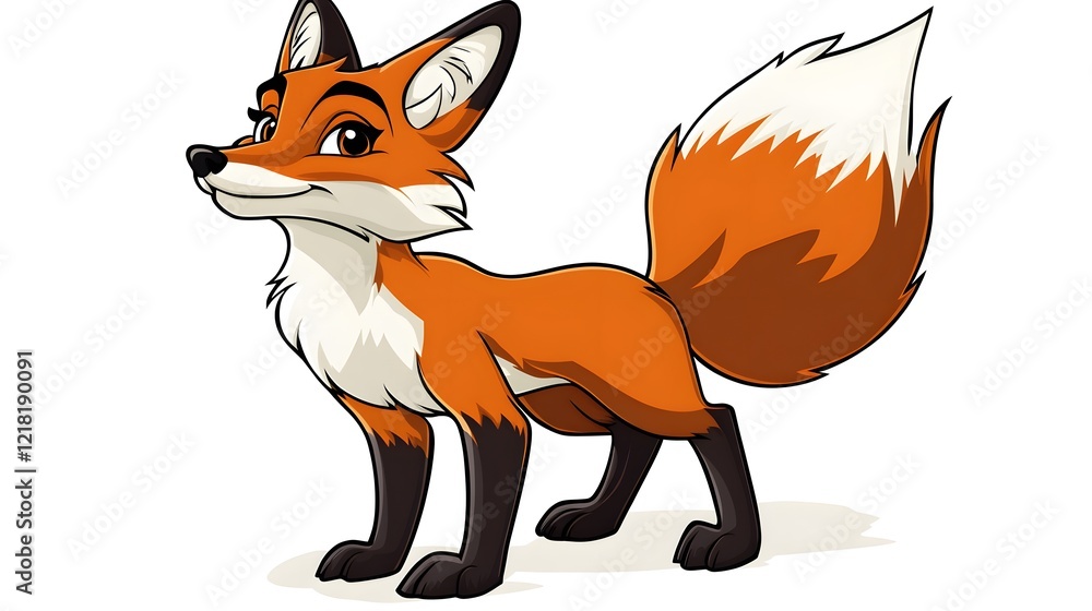Obraz premium Foxe cartoon on white background