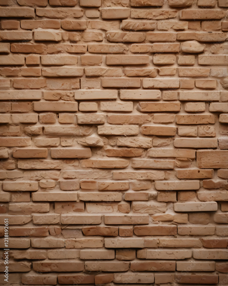 Fototapeta premium The brick wall is constructed with tightly fitted bricks.