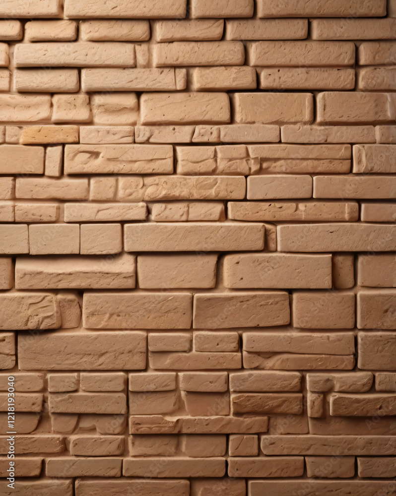 Fototapeta premium The brick wall is constructed with tightly fitted bricks.