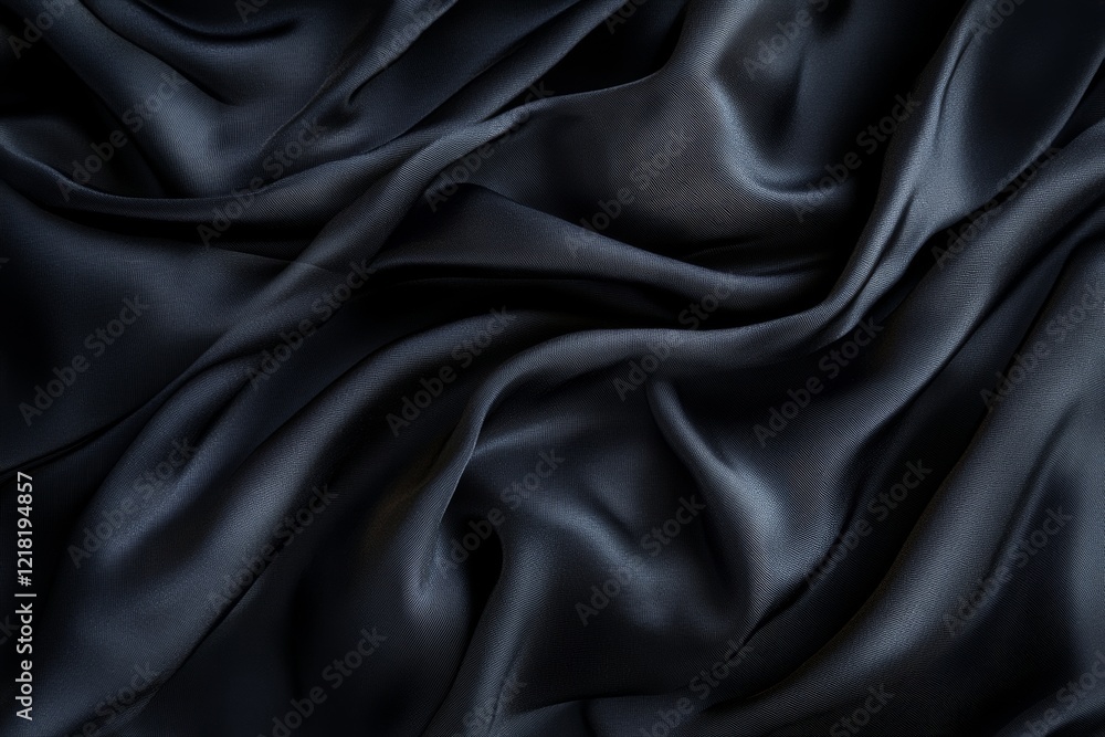 Dark gray fabric with elegant, flowing folds and wrinkles.