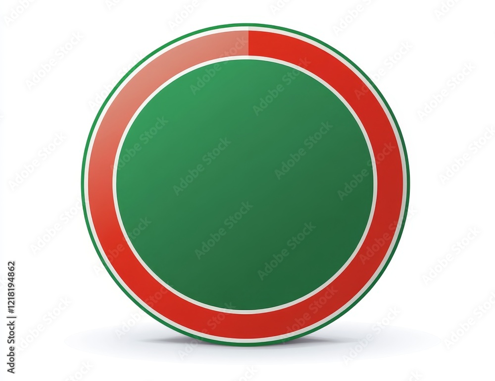 Green circle with red border, blank template. Green circle with red border, blank template.