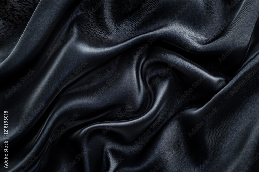 Dark gray silk fabric with elegant folds and wrinkles. Dark gray silk fabric with elegant folds and wrinkles.