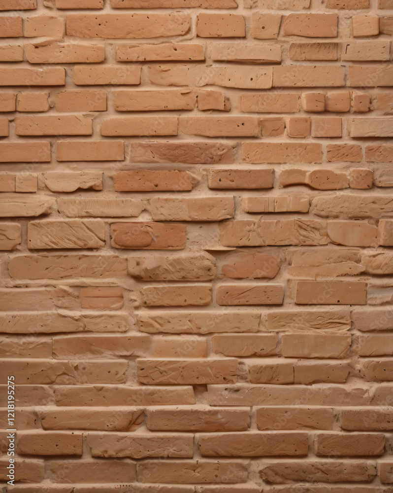 Obraz premium The brick wall features a mix of light and dark red bricks.