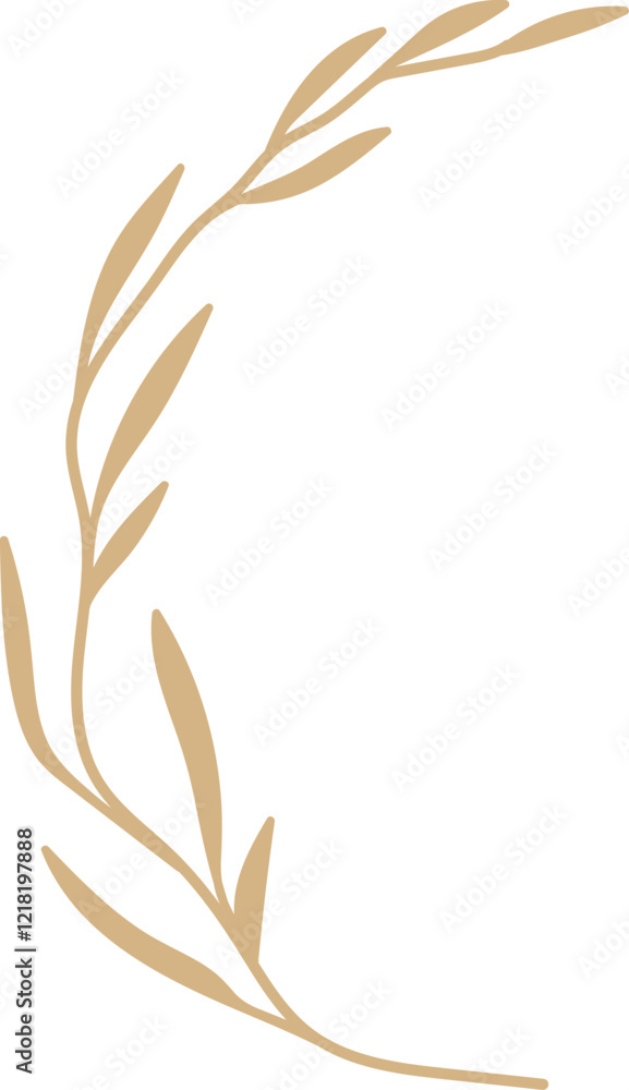 Botanical Wreath and Floral Branch Botanical Wreath and Floral Branch
