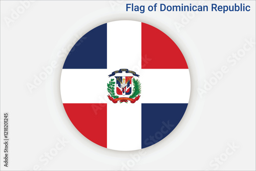High detailed flag of Dominican Republic. National Dominican Republic flag. North America. 3D illustration.