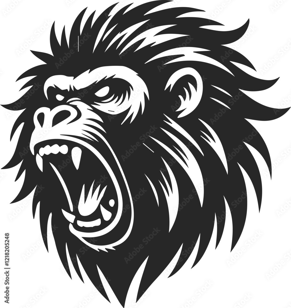 Fototapeta premium baboon head vector