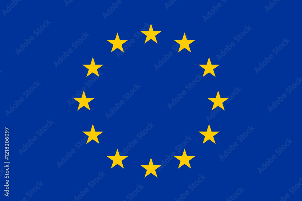 High detailed flag of Europe. National Europe flag. Europe. 3D illustration. High detailed flag of Europe. National Europe flag. Europe. 3D illustration.