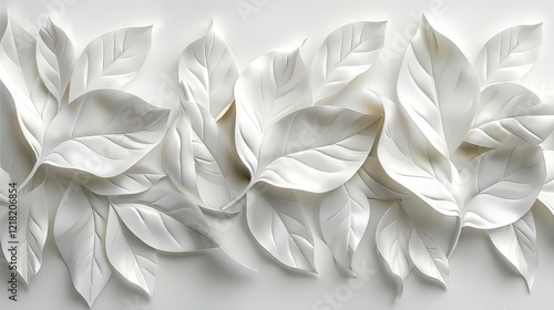 Elegant White Paper Leaves Against Soft Background Texture