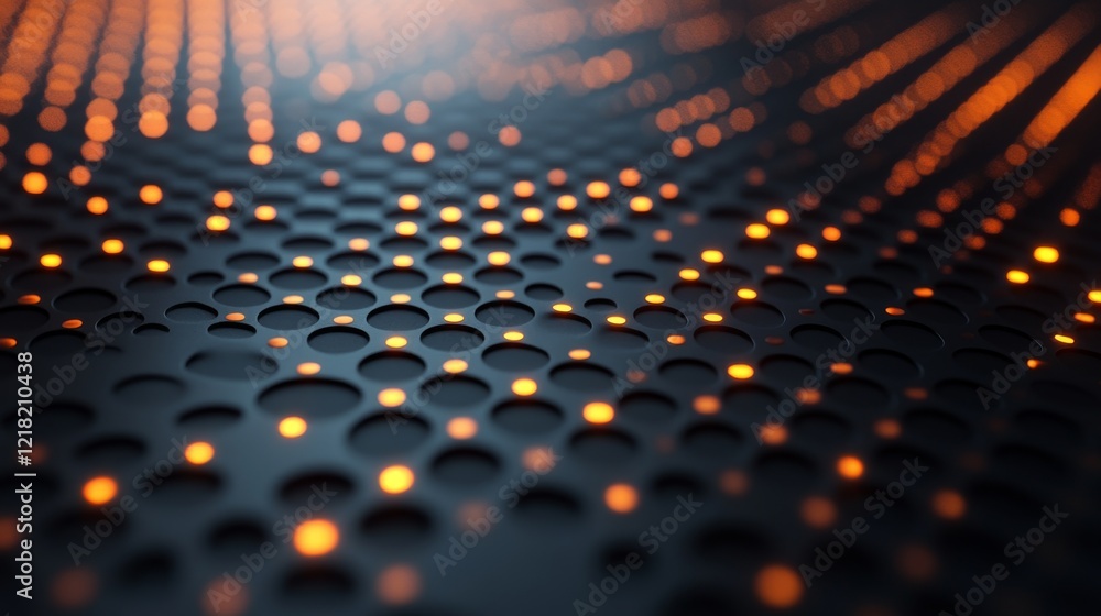 Fototapeta premium Abstract Dark Surface With Orange Lights Pattern