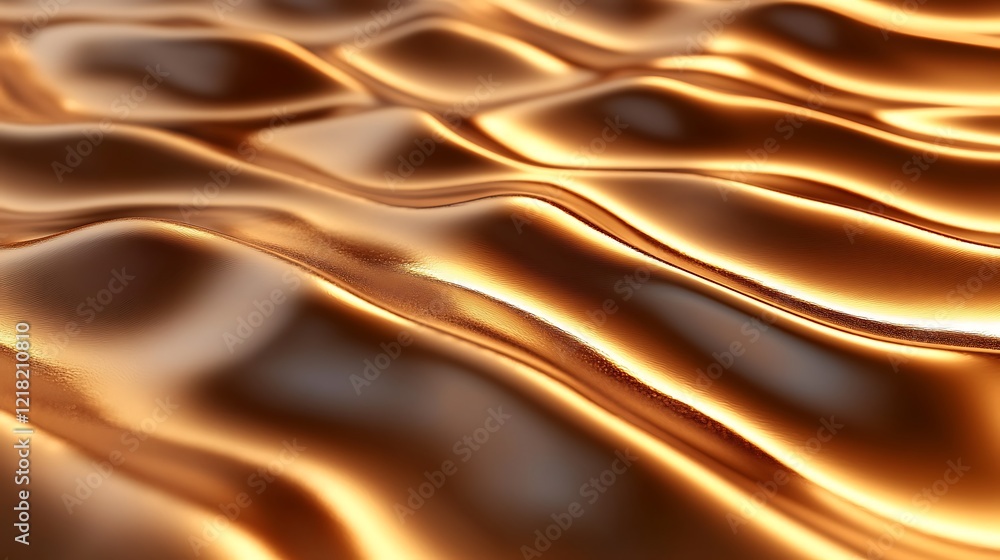 Fototapeta premium Abstract Golden Waves Flowing Smoothly