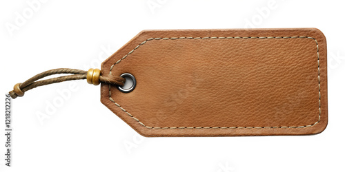 blank brown leather tag label element png