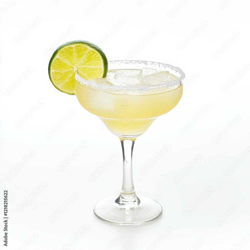 A classic margarita cocktail with lime wedge and salt rim, isolated white background, impressionist art style A classic margarita cocktail with lime wedge and salt rim, isolated white background, impressionist art style