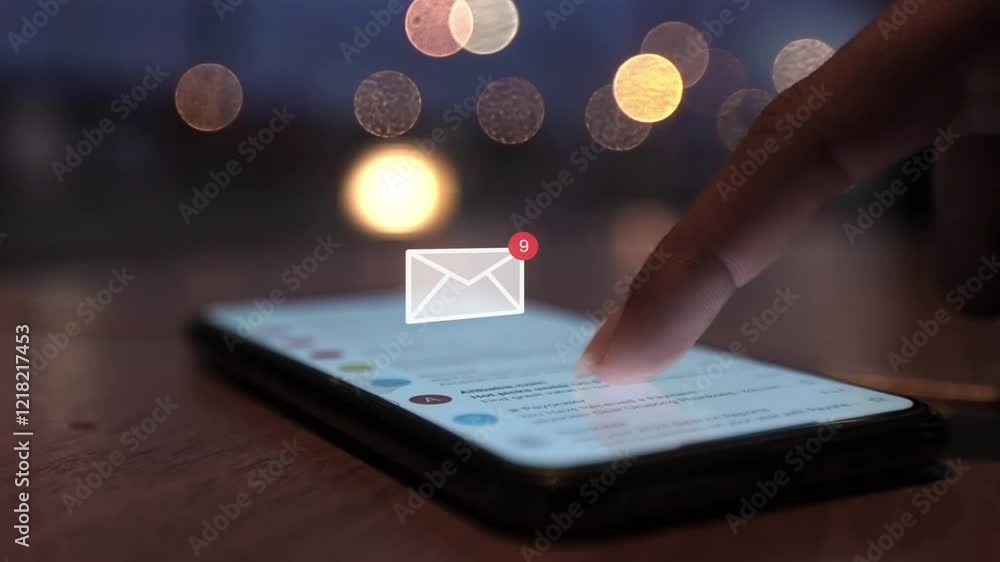 Sending e-mail: Mail being sent	, New message Notification on Smart Phone 