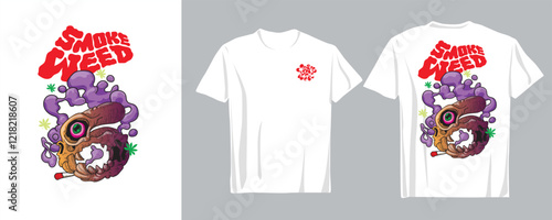 Creative Marijuana Smoking Vector for Cool T-Shirts