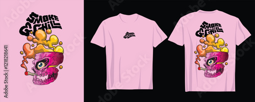 Creative Marijuana Smoking Vector for Cool T-Shirts