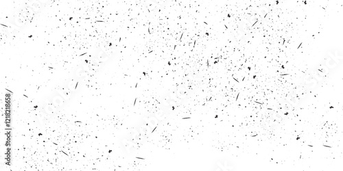 Abstract vector noise. Small particles of debris and dust. Grunge background. Abstract mild textured effect. Vector Illustration. Black isolated on white.