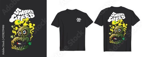 Modern Weed Graphic for Apparel