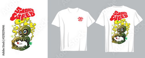 Modern Weed Graphic for Apparel