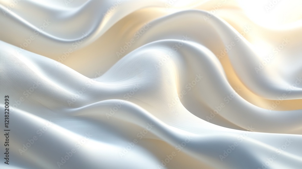 Fototapeta premium Elegant Draped White Silk Fabric Texture