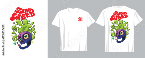 Modern Weed Graphic for Apparel