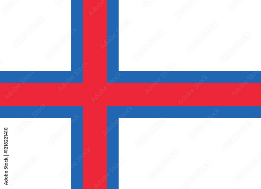 Obraz premium High detailed flag of Faroe Islands. National Faroe Islands flag. Europe. 3D illustration.