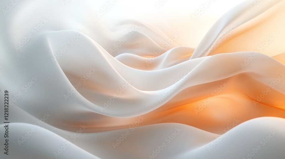Obraz premium Abstract White and Orange Fabric Waves
