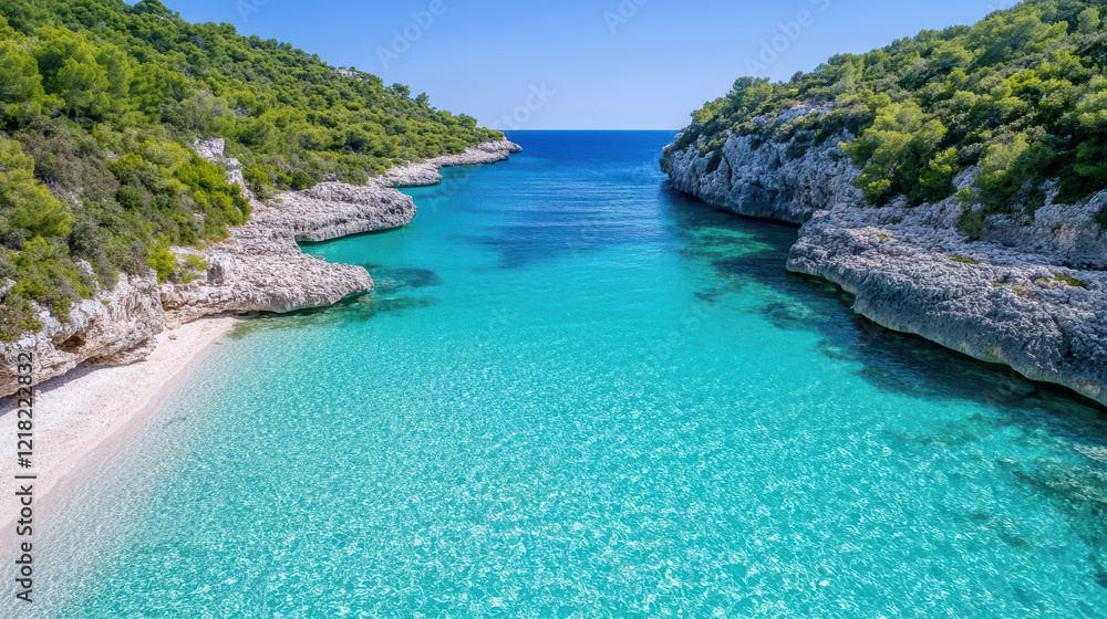 secluded cove with crystal clear water and lush greenery invites relaxation secluded cove with crystal clear water and lush greenery invites relaxation