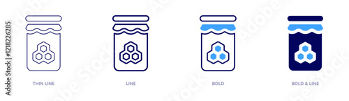 Jam tools icon in 4 different styles. Thin Line, Line, Bold, and Bold Line. Duotone style. Editable stroke