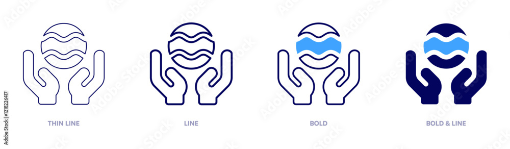 Ocean icon in 4 different styles. Thin Line, Line, Bold, and Bold Line. Duotone style. Editable stroke Ocean icon in 4 different styles. Thin Line, Line, Bold, and Bold Line. Duotone style. Editable stroke