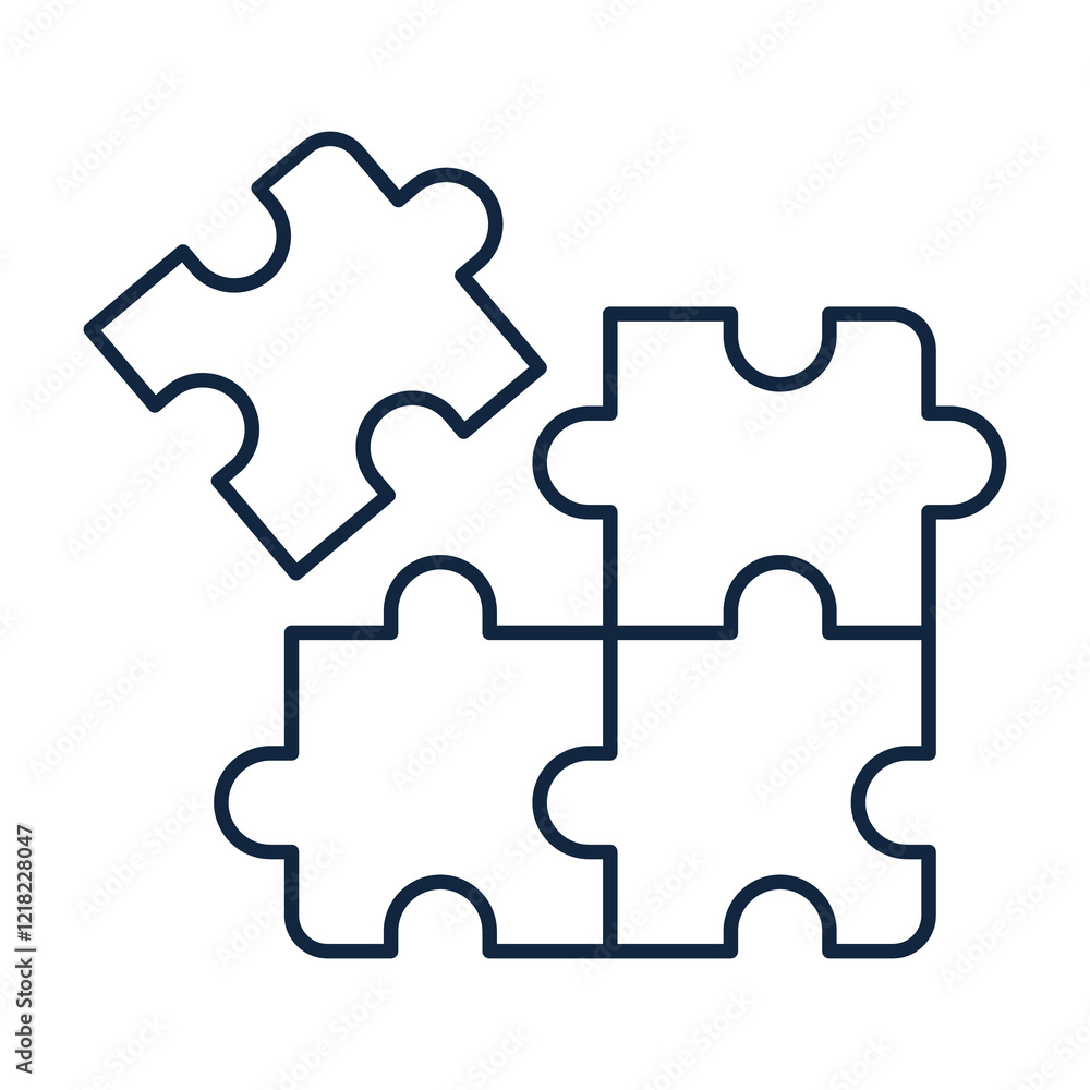 Puzzle Pieces Icon. Integration and Collaboration Icon. Illustration for Teamwork Concept. Puzzle Pieces Icon. Integration and Collaboration Icon. Illustration for Teamwork Concept.